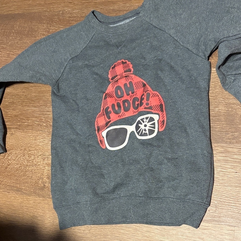 Heat pressed OH FUDGE Christmas Story Kid’s Crewneck Sweatshirt